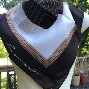 Vintage Signed Leonardi Scarf with Gold Tag